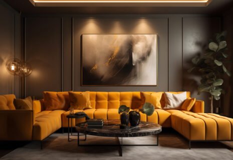 Comfortable modern sofa luxury armchair illuminated electric lamp generated by artificial intelligence