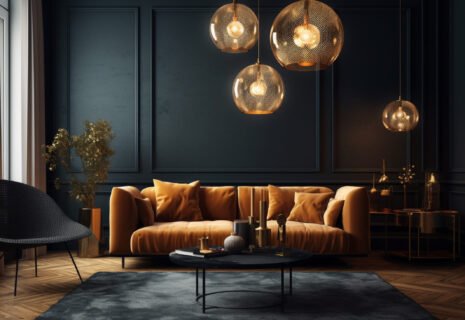 Luxury modern living room with elegant decor generated by artificial intelligence